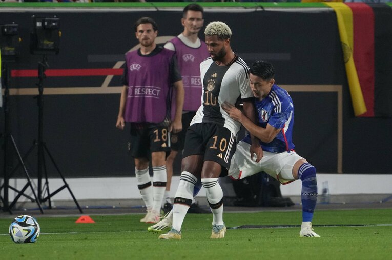 ドイツ戦ではニャブリを封殺した　©Masashi Hara/Getty Images