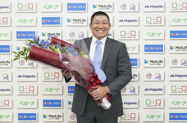 20日に引退会見を行った高橋朋己。プロ通算160試合で6勝5敗52セーブ、防御率は2.74。「太く、短く」プロ野球人生を全うした ／ photograph by Seibu Lions