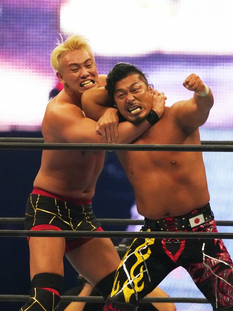 鷹木とのIWGP世界ヘビー級選手権試合は35分を超える大熱戦となった