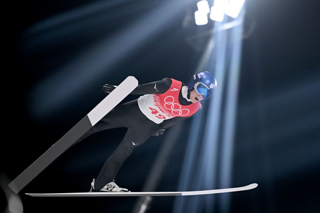 小林のジャンプ（※写真をクリックすると6日の競技、平昌五輪時の葛西紀明との師弟関係などがご覧になれます）©Getty Images