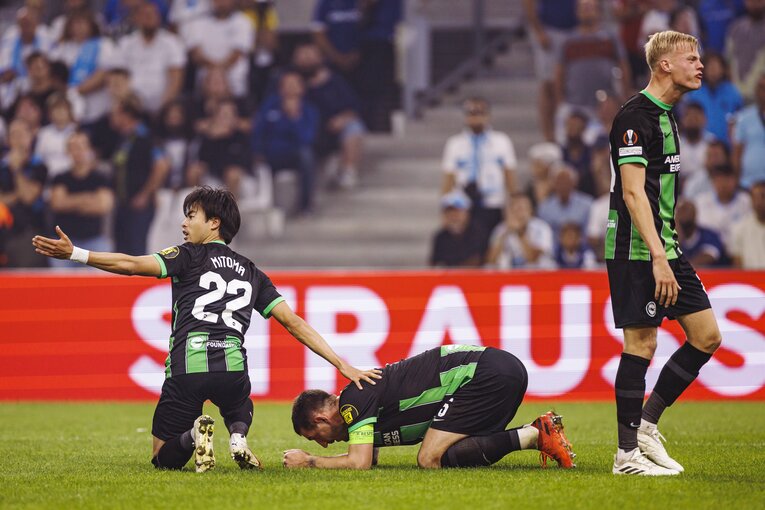 23-24シーズン、ELでの三笘　©Kiichi Matsumoto