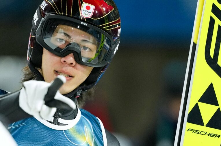 スーパーチーム3回目の大ジャンプが反映されず、まさかの6位フィニッシュとなった二階堂蓮 ／ photograph by Tsutomu Kishimoto／JMPA