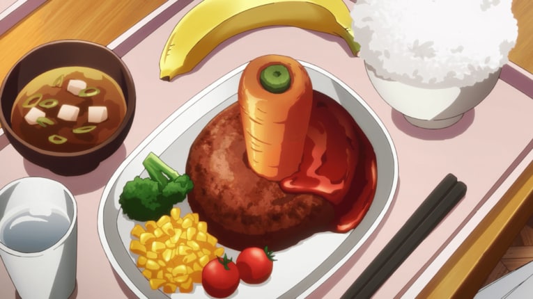 デフォルトの食事、これでももりだくさん　©2023 アニメ「ウマ娘 プリティーダービー Season 3」製作委員会