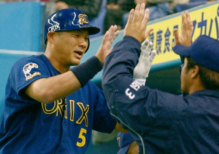 2003年オープン戦での山崎　©JIJI PRESS