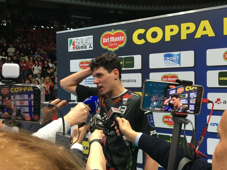 パドヴァ時代に石川祐希や高橋藍とプレーした経験を持つチヴィタノヴァのイタリア代表マティア・ボットロ（25歳）　©︎Takashi Yuge
