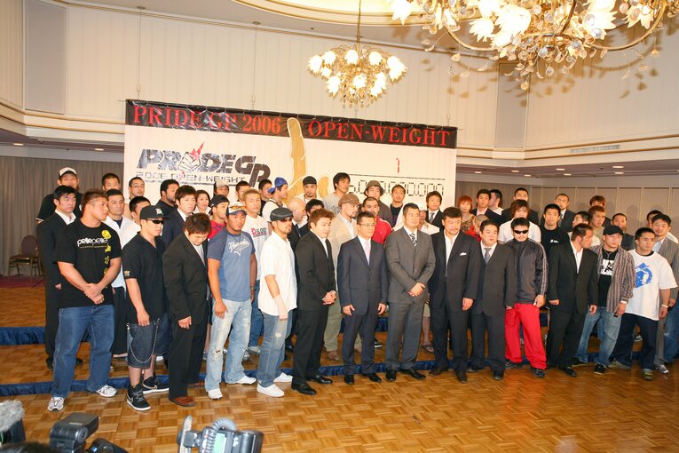 記者会見に集ったPRIDEの人気選手たち　©Toshiya Kondo
