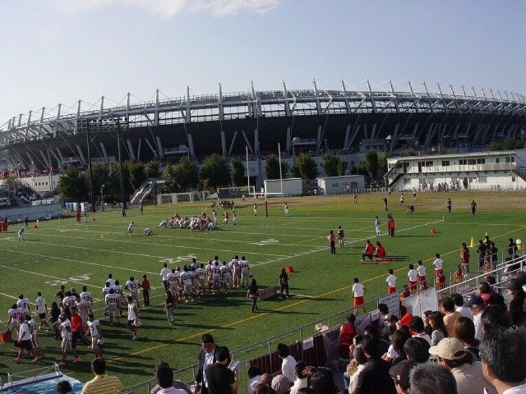 試合当日は秋晴れの青空だった／取材対象者提供