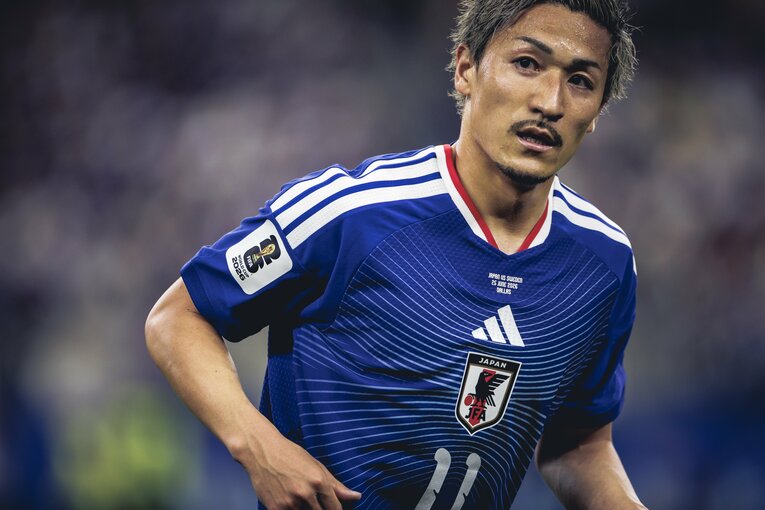 W杯スウェーデン戦では美しいゴールも決めたが、新天地のファンが求めるのはゴールよりもハードワークだという　©Kiichi Matsumoto/JMPA