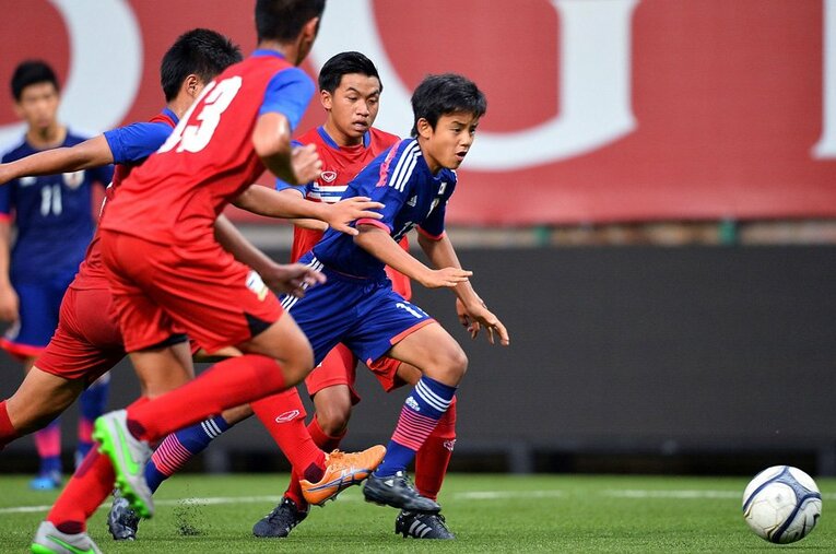 U-15日本代表時代の久保 ／ photograph by Getty Images