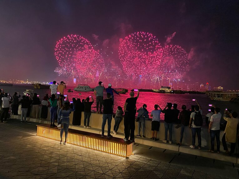 11月20日のファンフェスティバルで打ち上がった花火　©Kei Totsuka