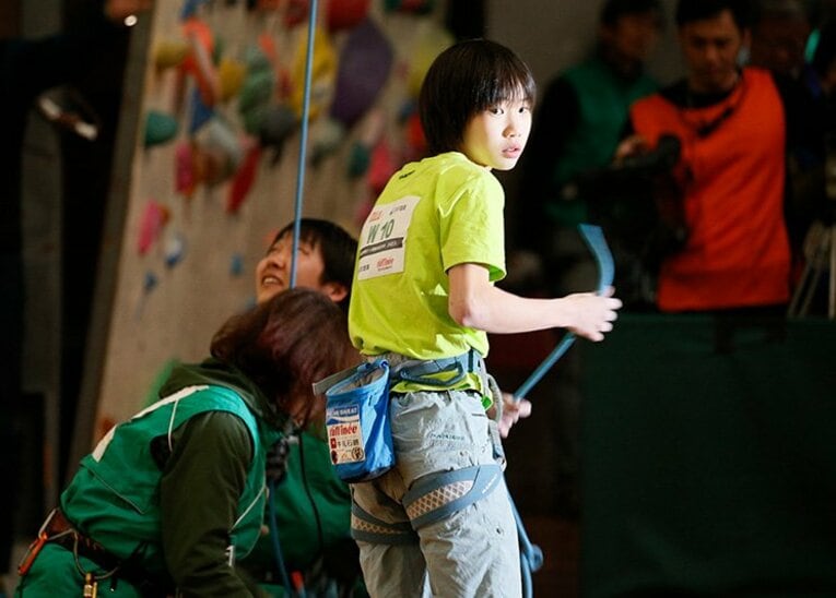 この日、決勝で唯一完登を果たした森秋彩。