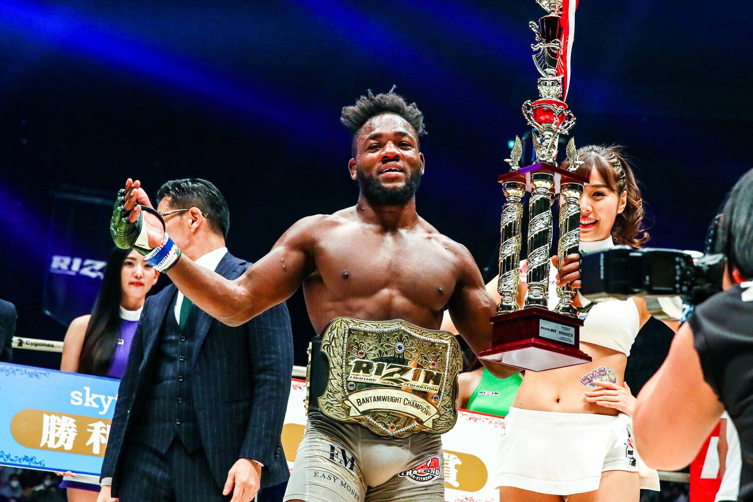 朝倉海を破ってRIZINバンタム級王者となったマネル・ケイプは翌年UFCへと移籍した　©RIZIN FF Susumu Nagao