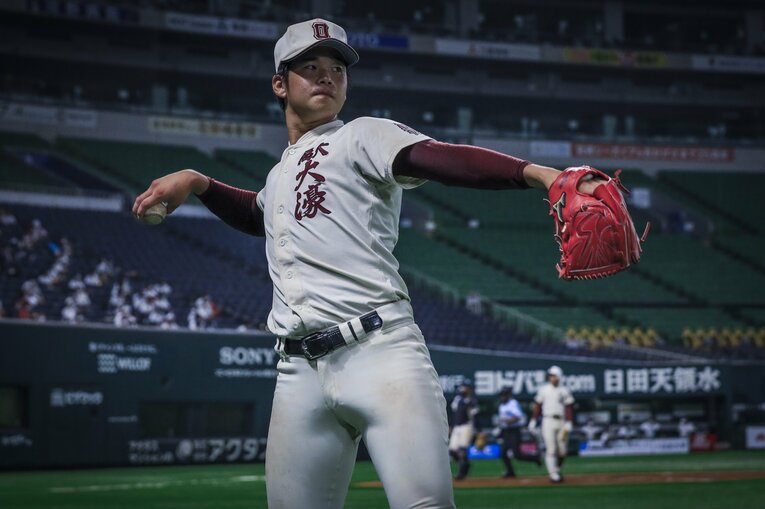 高校時代の山下舜平大（2020年夏、福岡大会決勝）©︎7044/AFLO