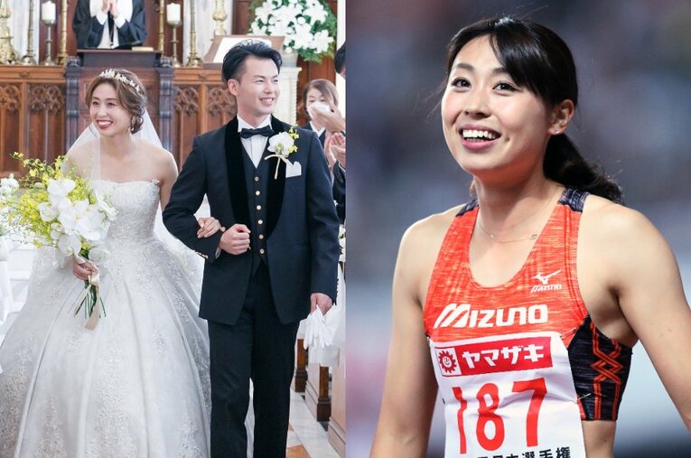 2022年に佐分慎弥さんと結婚した市川華菜さん ／ photograph by AFLO／本人提供