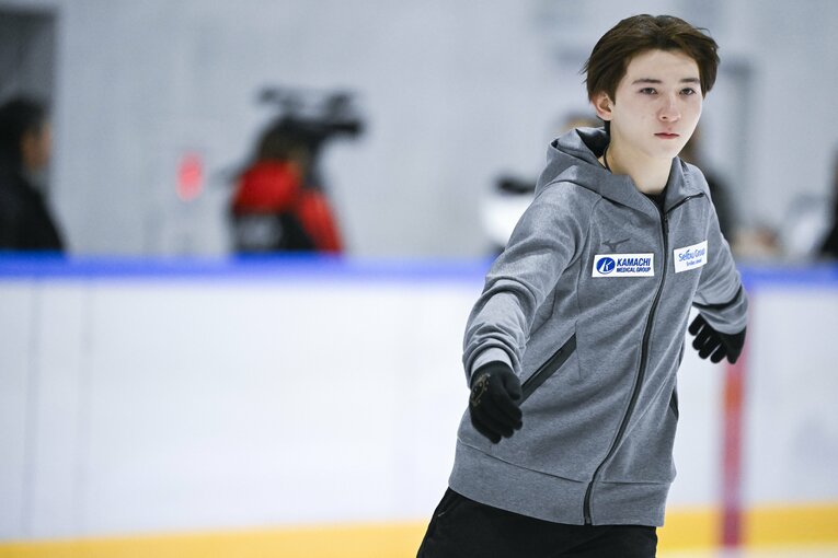 今季よりシニアに参戦するフィギュアジュニア世界王者の中田璃士（17歳）。関西アイスアリーナでの全日本強化合宿にて