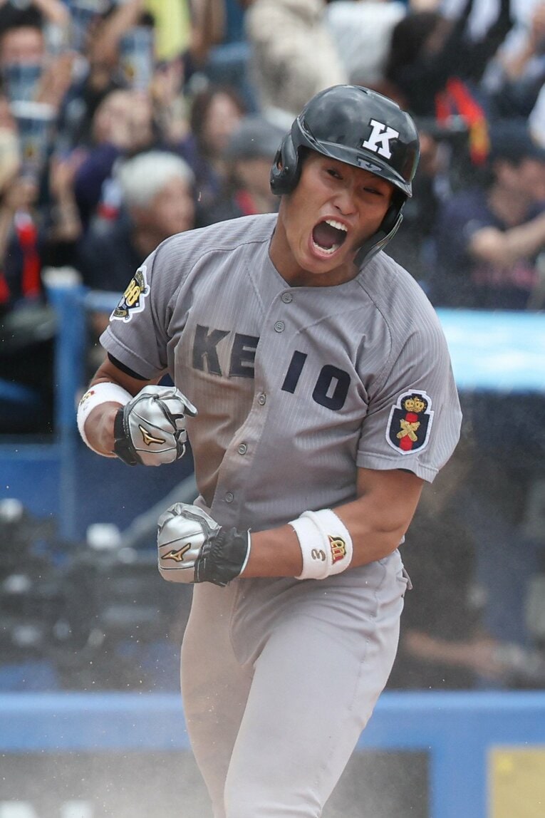 今春リーグ戦の常松広太郎（慶應大野球部4年）　©JIJI PRESS