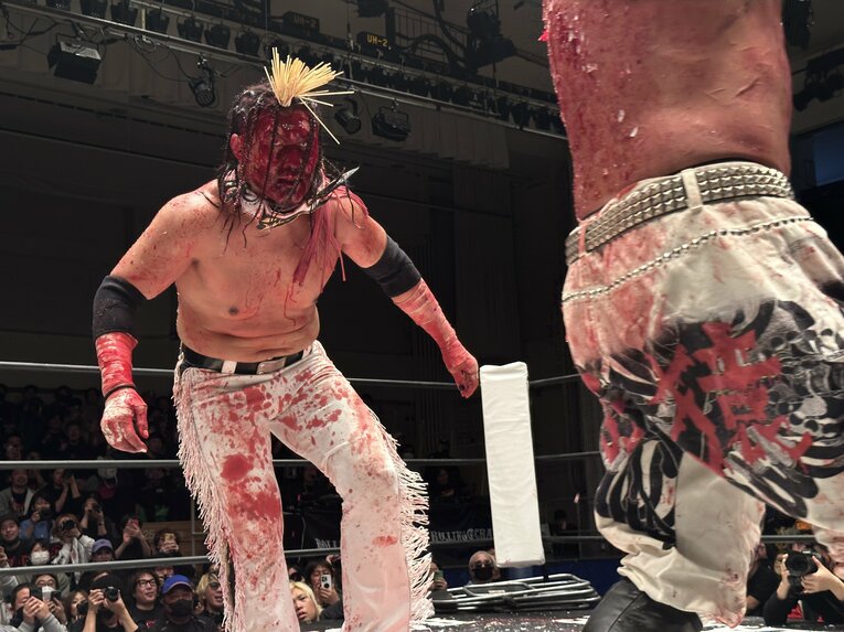 スワイプすると「エル・デスペラードvs葛西純」など激闘写真をご覧になれます　©Norihiro Hashimoto