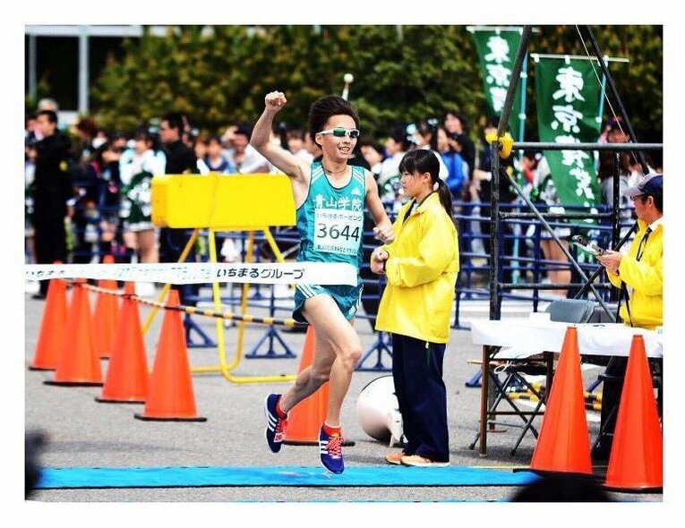 3年時には焼津みなとマラソンのハーフ大学生の部で優勝 写真は本人提供