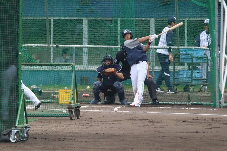 塩見の打撃練習