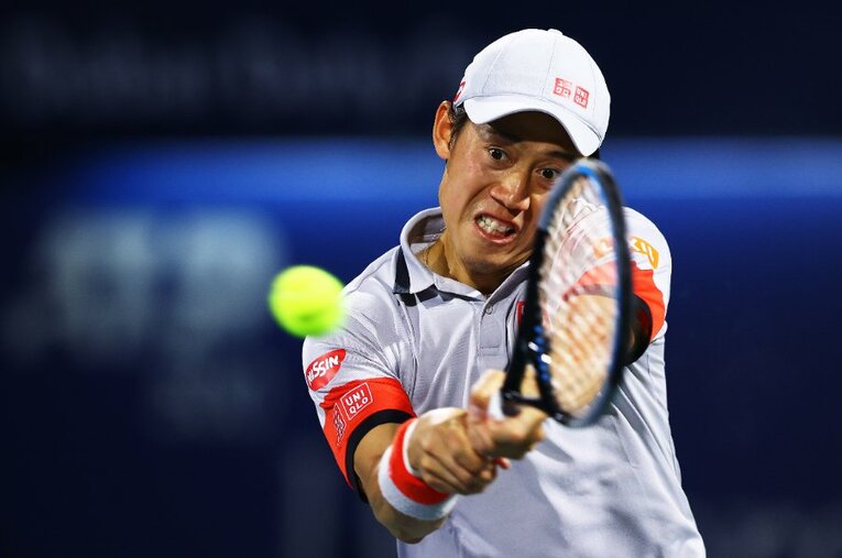 ドバイ選手権でロイド・ハリスに敗れ、2年ぶりのベスト4入りを逃した錦織圭 ／ photograph by Getty Images