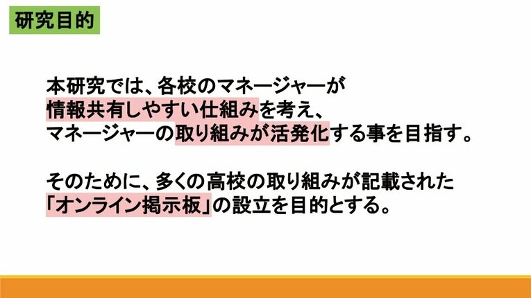 立花学園のマネージャーポスターとプレゼン資料（全13枚の5枚目）　※学校提供
