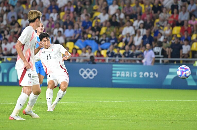 イスラエル戦、細谷の決勝ゴール　©Takuya Kaneko/JMPA