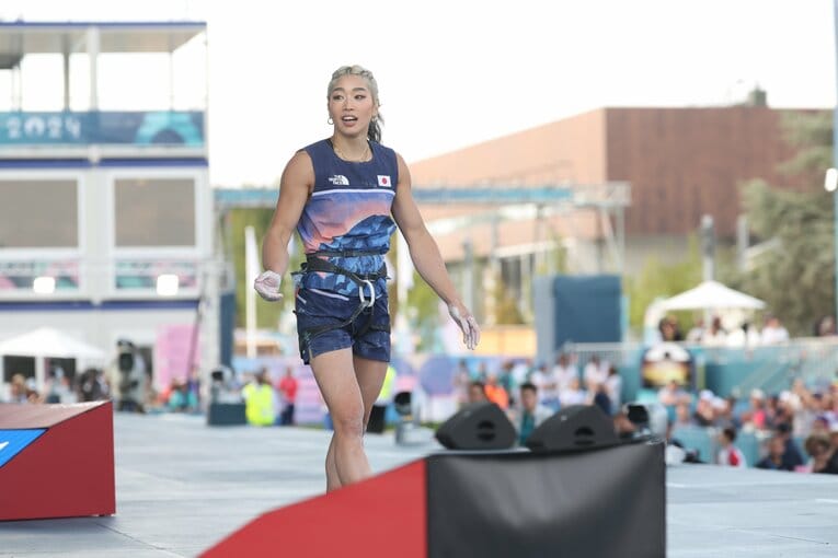 スポーツクライミング女子複合準決勝の野中生萌　©Tetsuya Higashikawa/JMPA