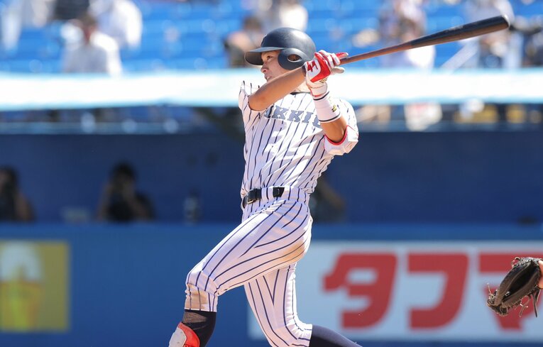 来年ドラフト有力候補の大学生二塁手【6】立教大・山田健太（183cm85kg・右投右打・大阪桐蔭高）　©Sankei Shimbun