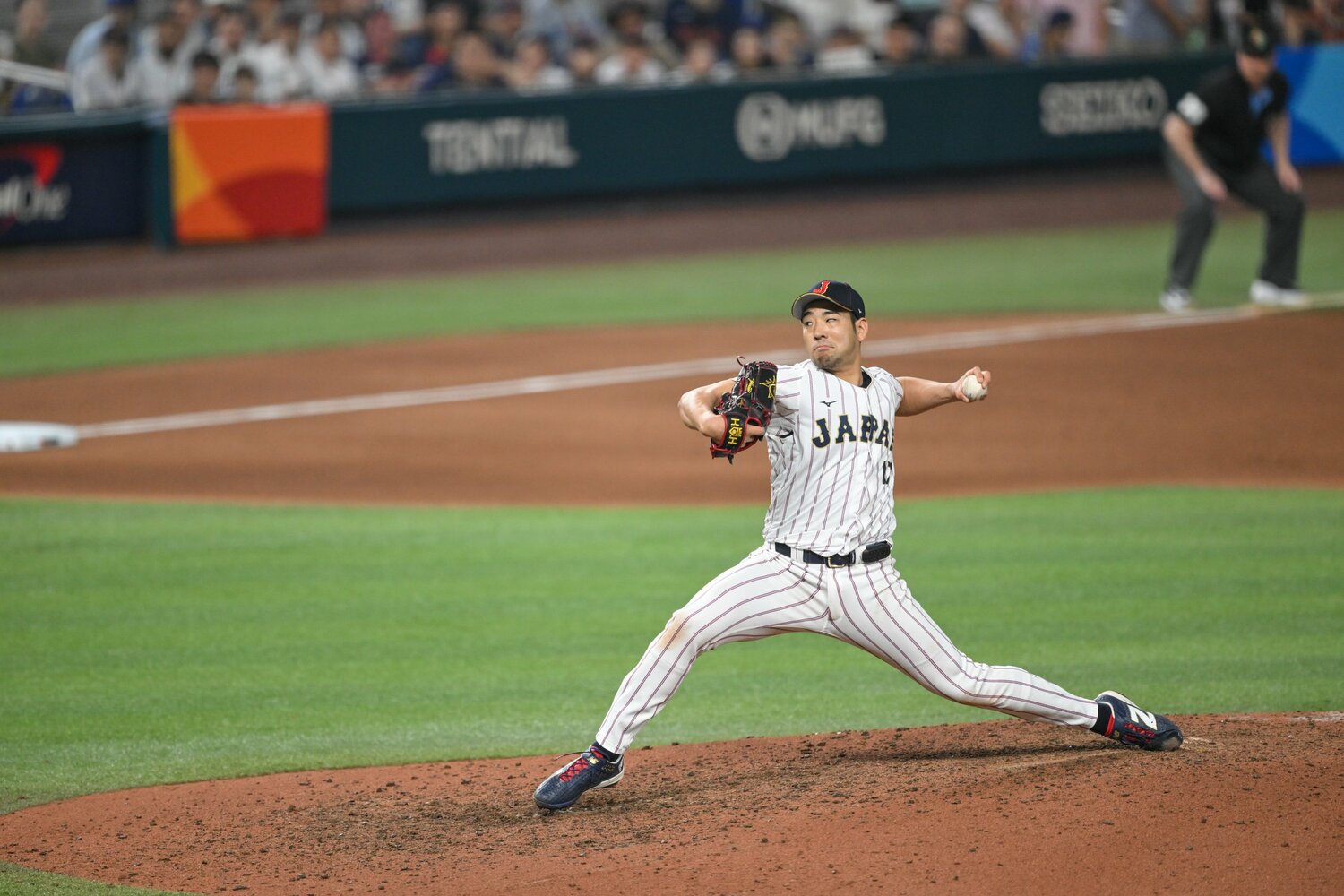 WBCベネズエラ戦では9回に登場した菊池　©Nanae Suzuki