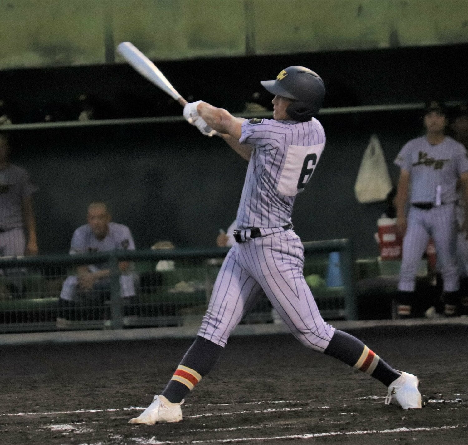 ドラフト上位候補に急浮上した上田西高・横山聖哉遊撃手（3年・181cm81kg・右投左打）。長野大会1回戦でも早速ホームランを放った　©NIKKAN SPORTS