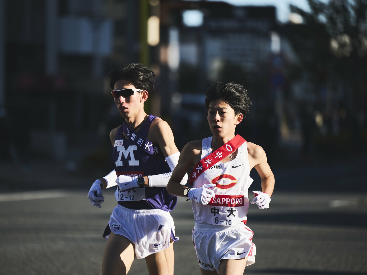 2区に起用された中大・吉居大和(3年)。4位で襷を受け取り、3キロ過ぎには先頭に立った ©Yuki Suenaga