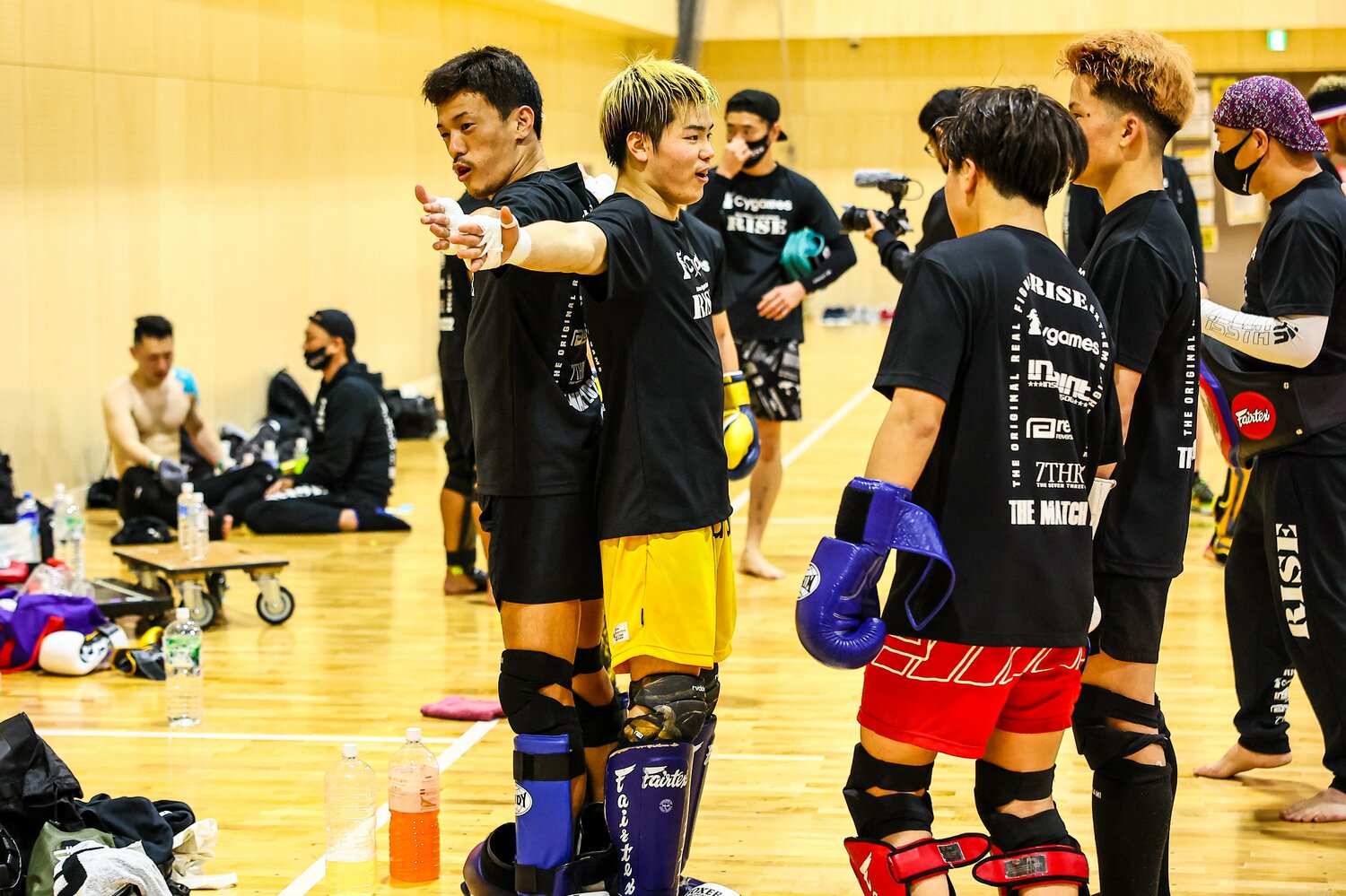 THE MATCHに向けたRISE勢の合宿にて。那須川とはスパーリングも行った京谷　©Susumu Nagao