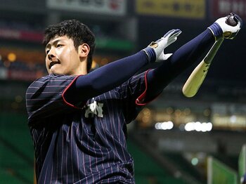 日米野球ではこのサムライに注目！岡本和真は東京五輪の主砲狙う。＜Number Web＞ photograph by SAMURAI JAPAN via Getty Images