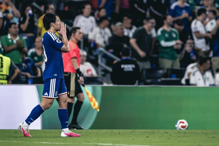 W杯初ゴールの喜びを噛みしめる上田綺世　©Kiichi Matsumoto/JMPA