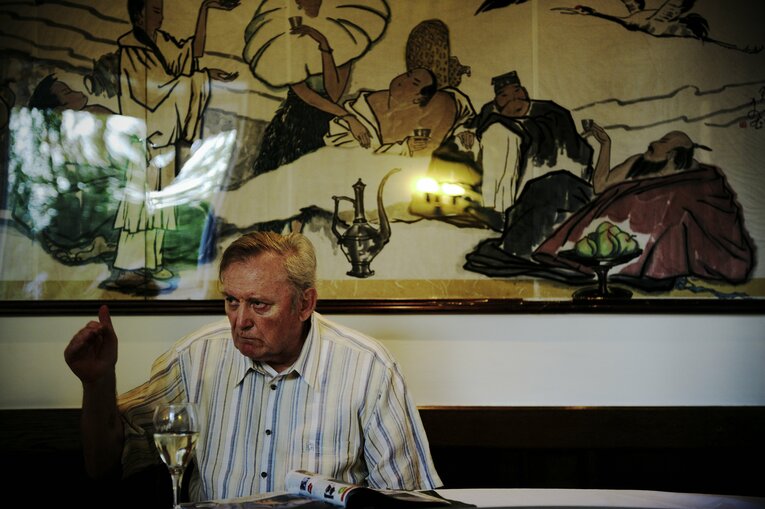 オーストリアのグラーツでインタビューに応じたオシム（2010年）　©Takuya Sugiyama