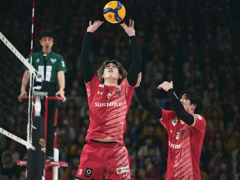 ミドルブロッカー佐藤謙次への信頼を口にした大宅　©︎Yuki Sueanaga