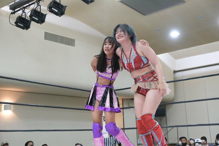 試合後の美蘭と梅咲。成長の分かる一戦だった