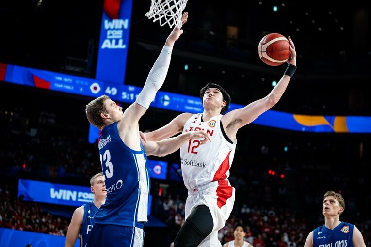 W杯フィンランド戦の渡邊雄太　©FIBA