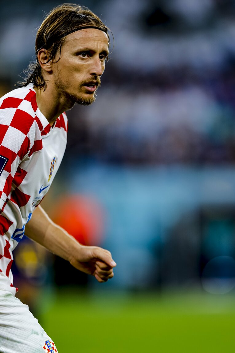 今年37歳になったモドリッチ。クロアチア代表はスタメンに30代が6人、平均年齢の高さが指摘されていた　©Kiichi Matsumoto／JMPA