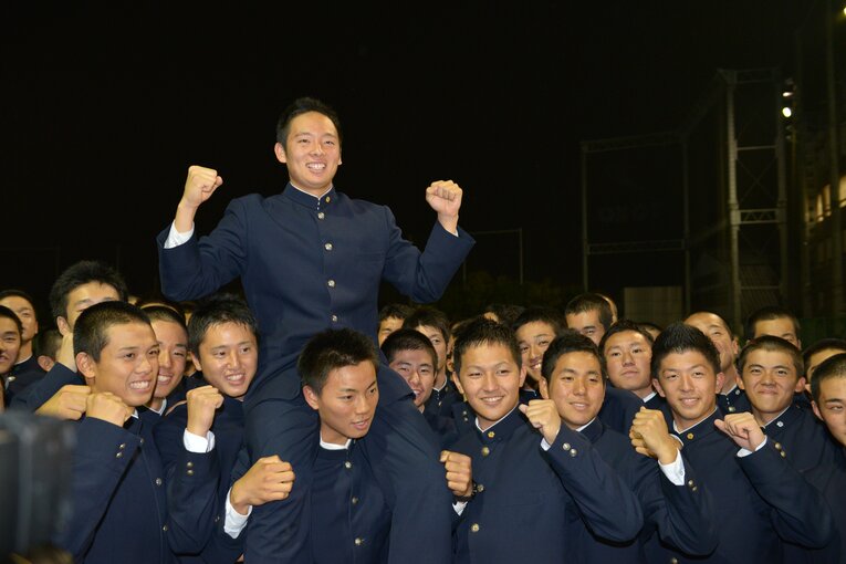 2013年ドラフトで5球団競合の末、楽天に入団した松井　©Hideki Sugiyama