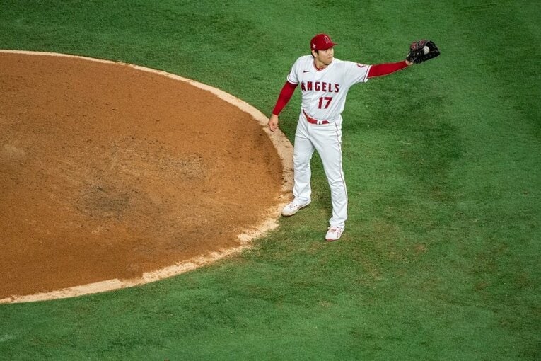 2021年の大谷の投球フォーム　©Nanae Suzuki