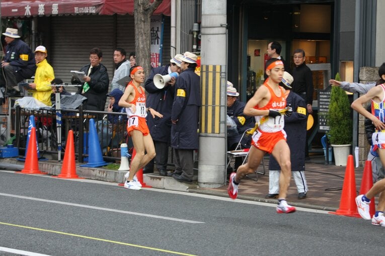 1区には絶対エースの村澤でなく千葉健太を起用。最後までトップ争いを演じた　©Saku Chosei Senior High School
