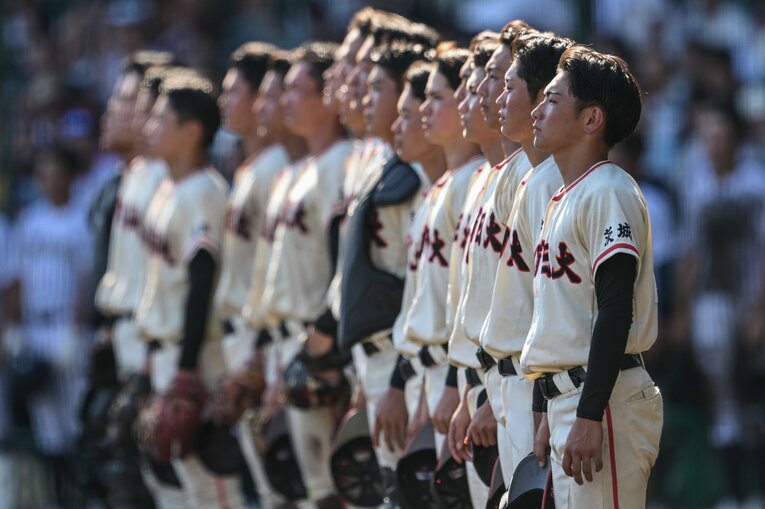 今夏の甲子園、ベスト4進出を果たした土浦日大 ©Nanae Suzuki