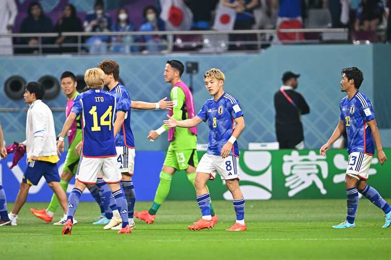 堂安のゴールシーン　©Takuya Kaneko/JMPA