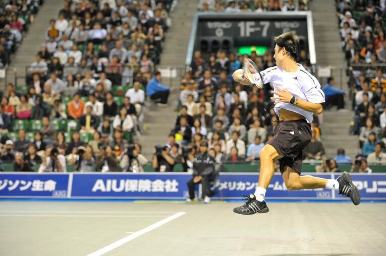 プロ転向翌年、2008年の錦織　©Toshiya Kondo