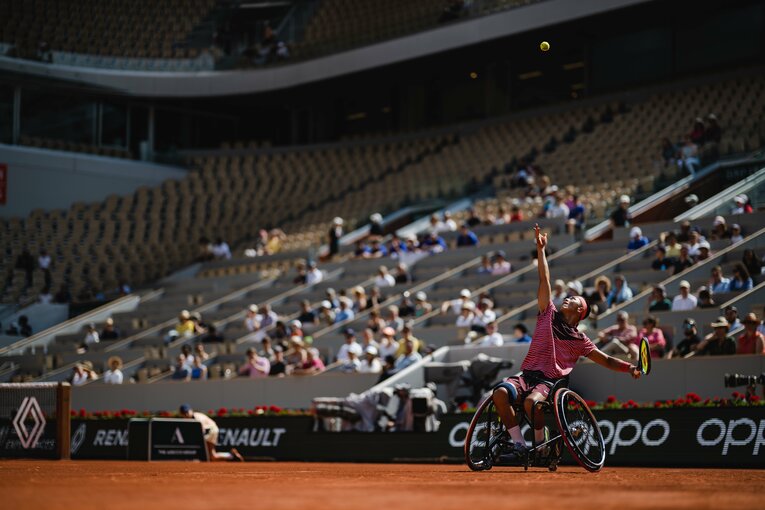 10歳から車いすテニスを始め、7年ほどで世界にメッセージを伝える立場となった小田　©Getty Images