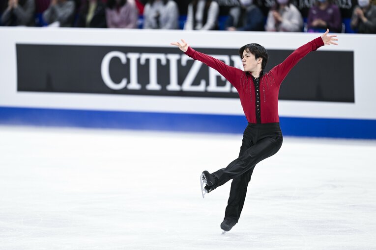 世界選手権SPの演技　©Asami Enomoto