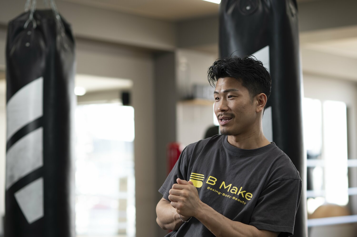 広々としたジムで語る木村の表情は充実していた　©Tadashi Hosoda