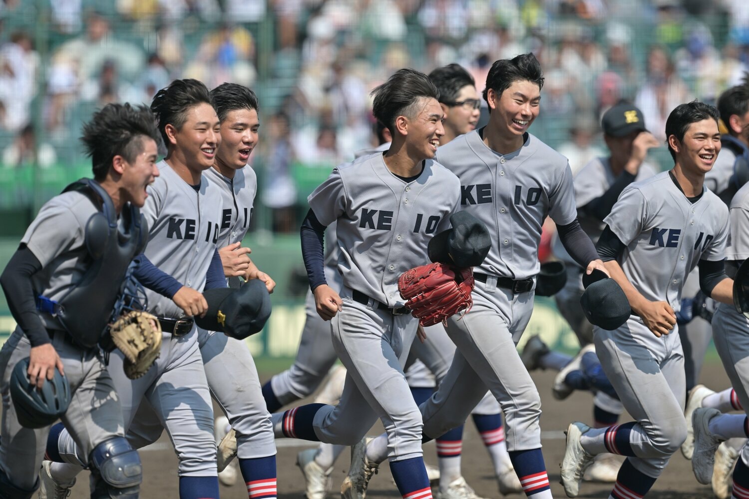 103年ぶりに決勝進出した慶応ナイン　©Hideki Sugiyama