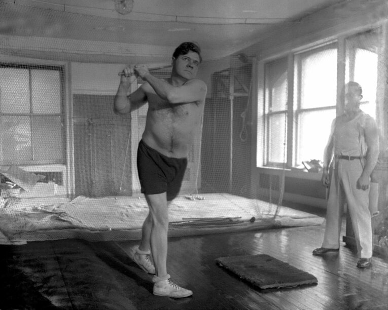 トレーニング中のルース（写真はヤンキース時代） ©NY Daily News Archive via Getty Images